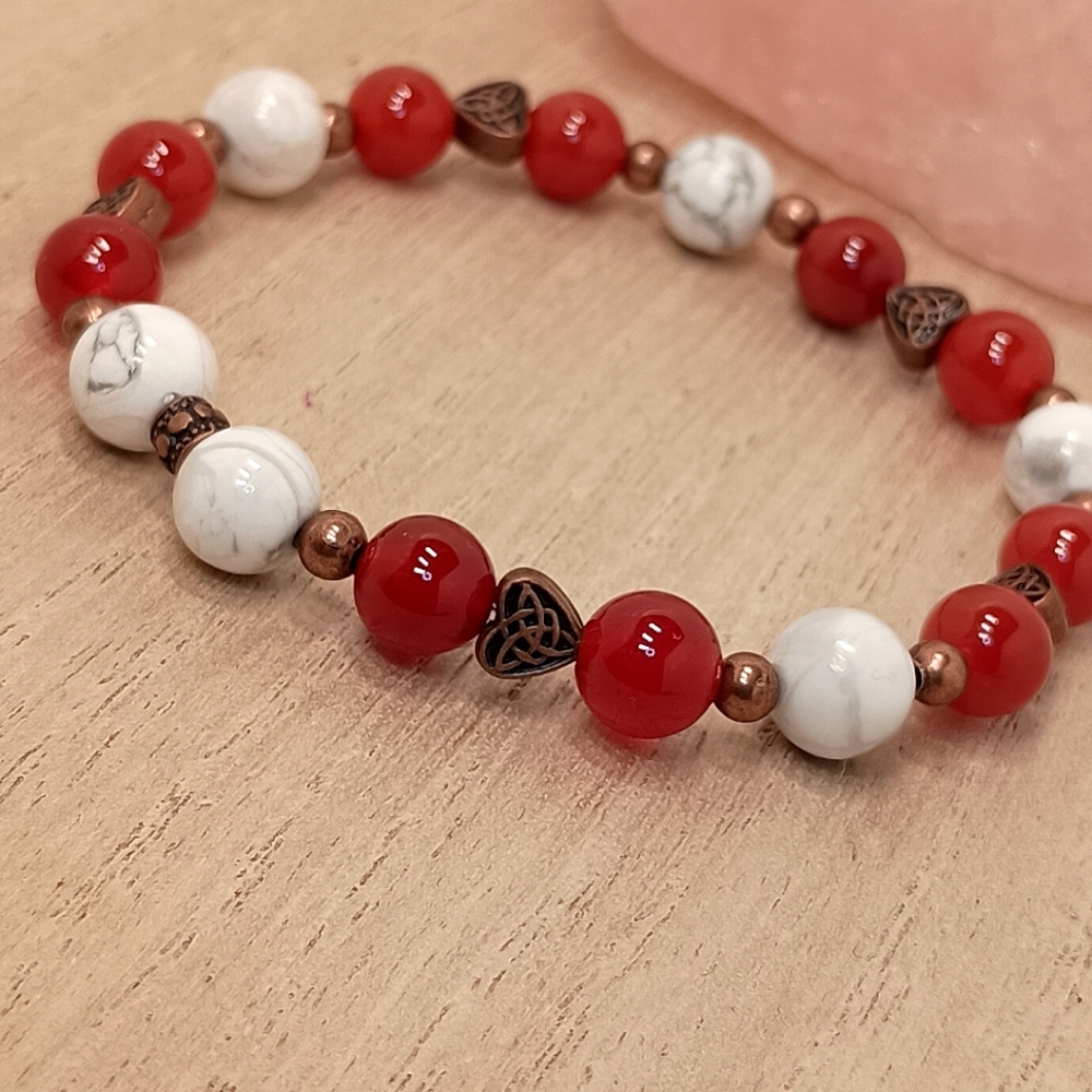 Howlite & Carnelian Bracelet